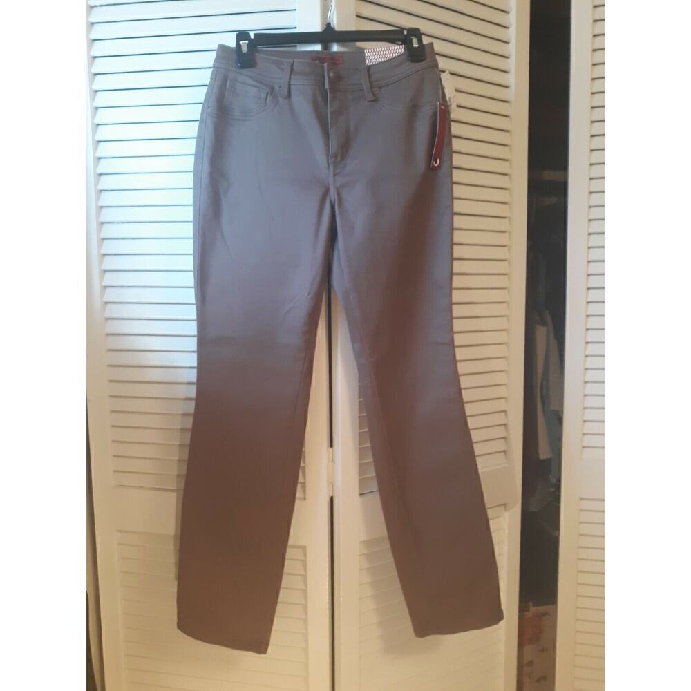 NWT DRESS BARN Lt Brown Dk Taupe Jeans Pants Sz 4 Very Soft Slim Fit